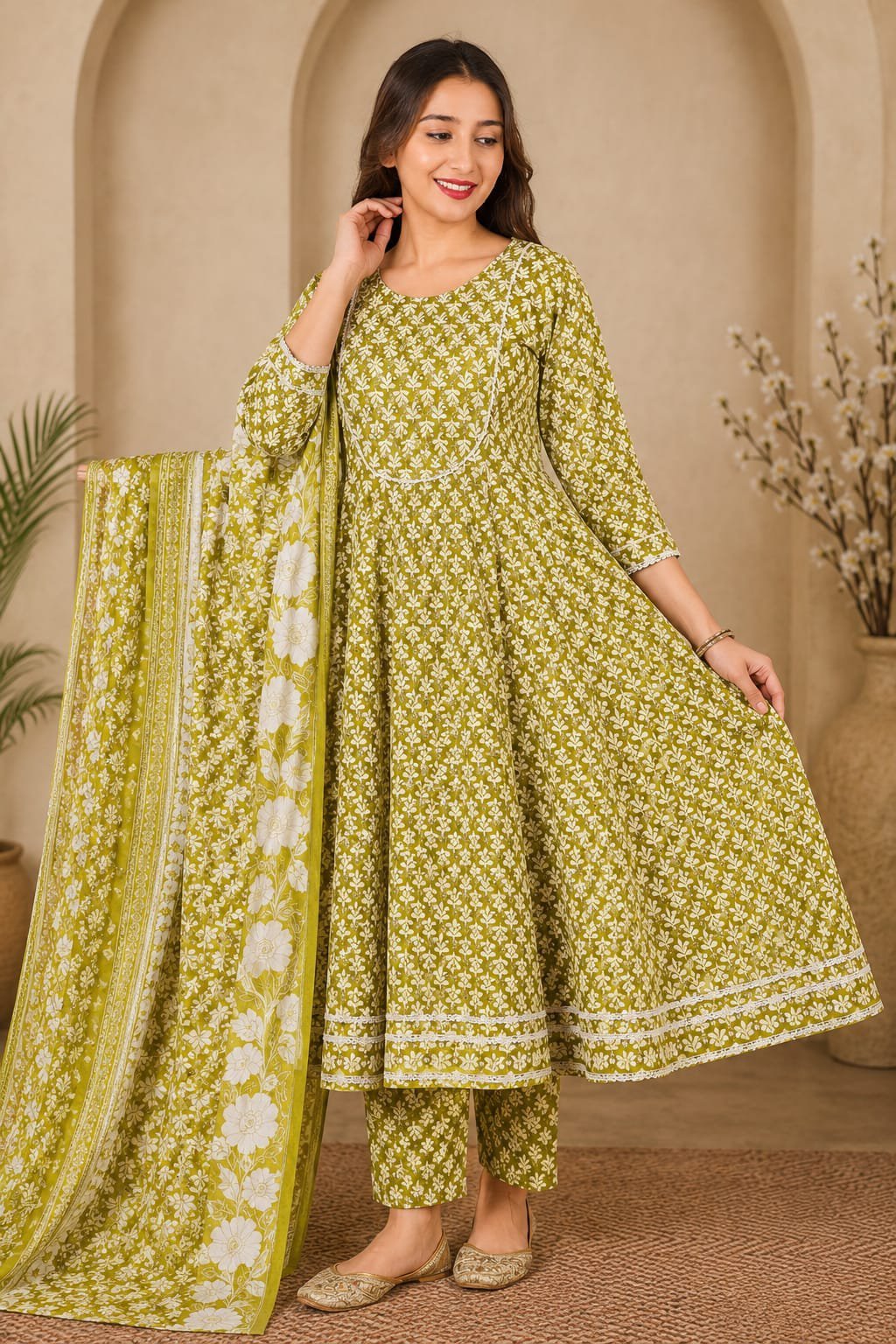 cotton anarkali 2
